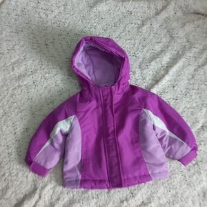 The Children's Place Purple Hooded Puffer Jacket Coat Doble Cushion Size 12-18m